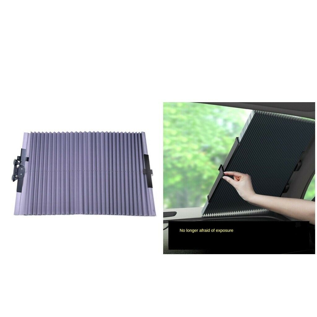2x Auto Vehicle Retractable Sunshade Windshield Sun Visor 51.2x18.1 inch