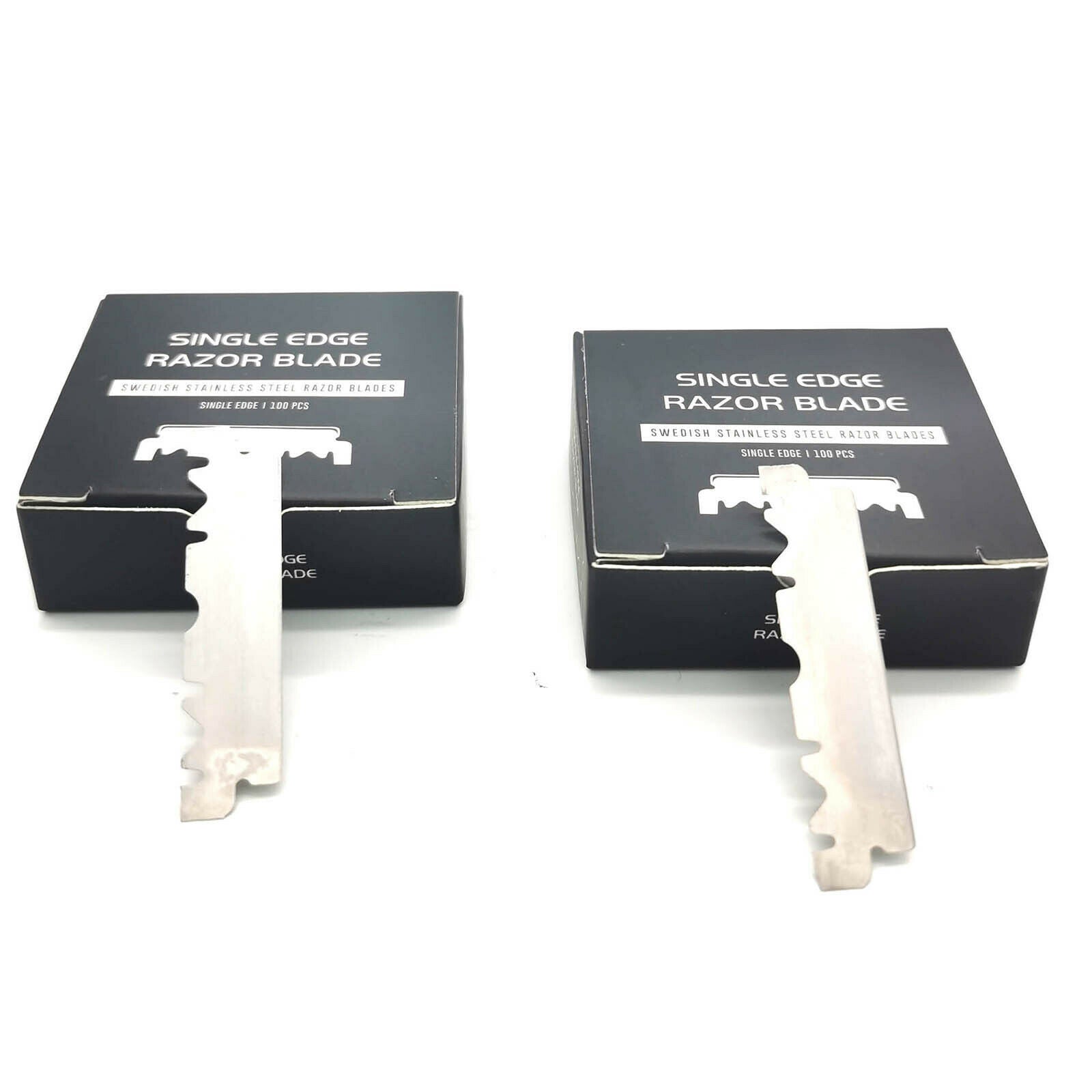 100Pcs Razors Blades Stainless Steel for Barbers Exchangeable Blade Razors