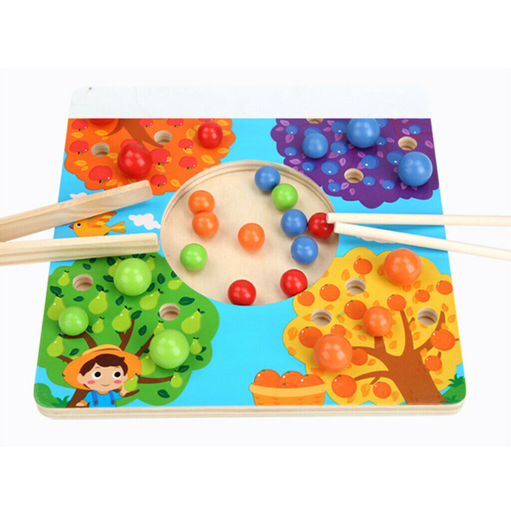 Preschool Wooden Clamp Beads Game Training Educational Cultivate Patience