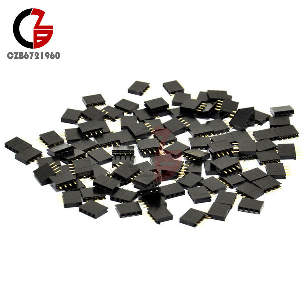 50PCS Single Row 1x4 pins 2.54mm Female Header Straight For Arduino
