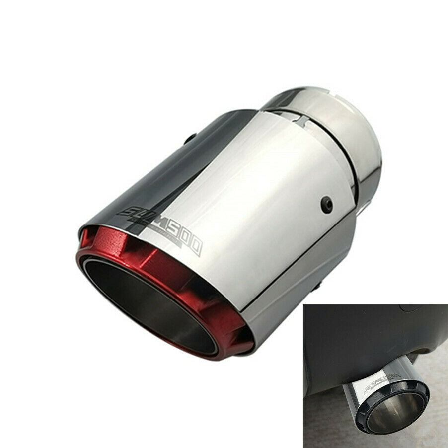 Chrome + Red Three Layers Universal Car Exhaust End Tips 2.5'' in, 3.5'' out