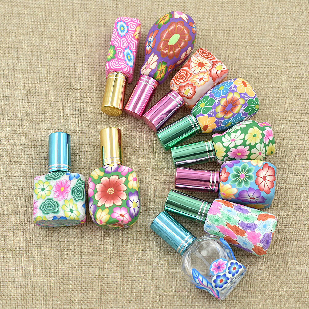 Portable Empty Glass Perfume Bottle Polymer Clay Spray Bottle Random 15ml 1pc