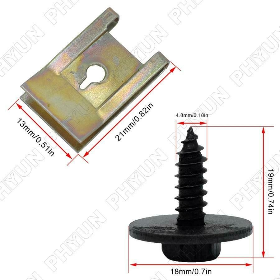 20 Sets Chassis Engine Guard Metal Screws Clips For BMW E46 E92 E90 F10 X1 X3 X5