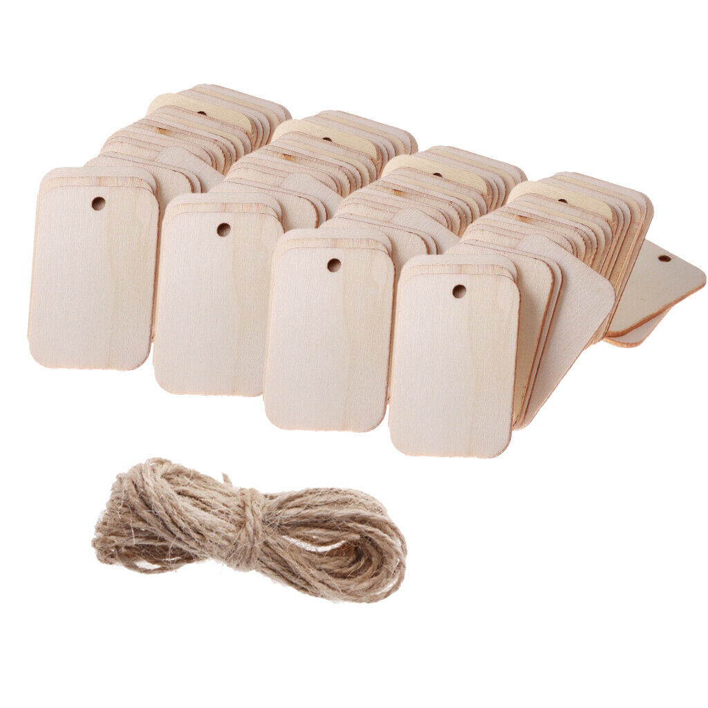 100 Pieces Natural Mini Unfinished Wood Blank Wooden Gift Tags Chalkboard