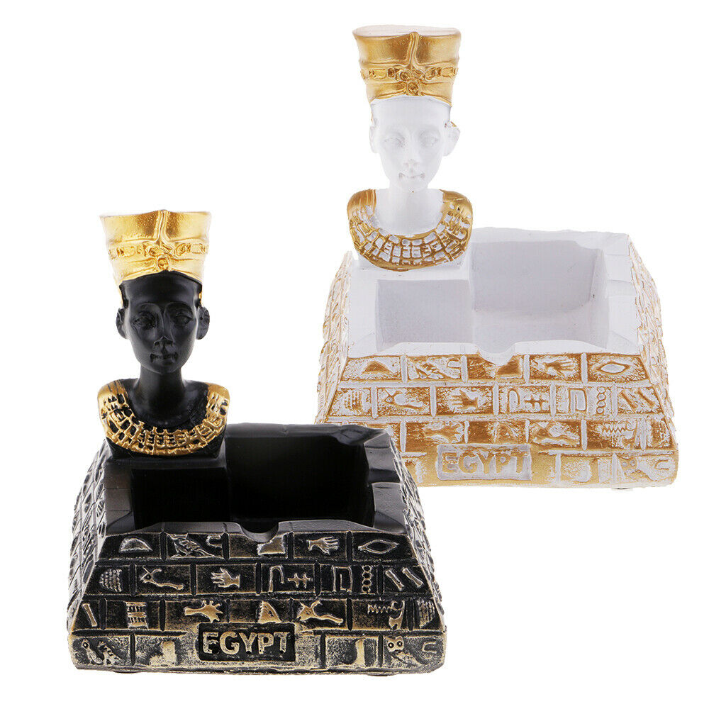 Egypt Pharaoh Cigarette Ashtray Tobacco Ash Tray Holder Home Office Decor Black