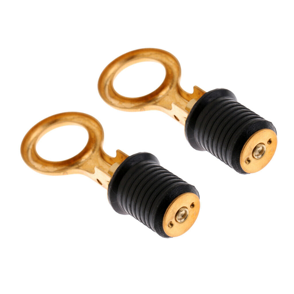 2 pcs Adjustable Brass Handle Snap-Lock Drain Plug 1" - Boat/Marine Hardware