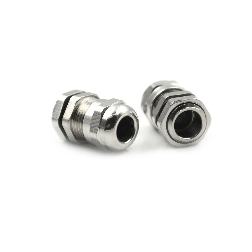 New 5Pcs M12 Stainless Steel Waterproof Gland For 3-8Mm Cable ji WF