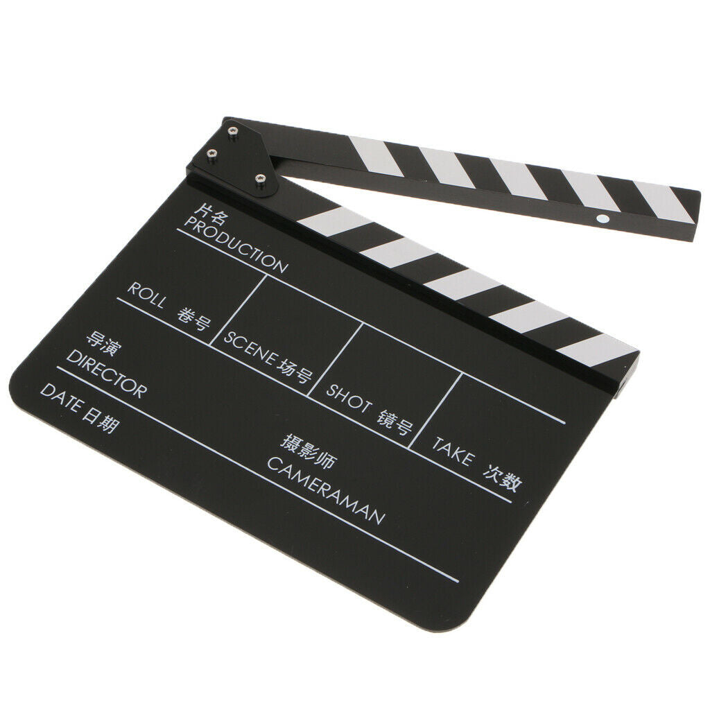 Director Video Scene Clapperboard Movie Films Slate Cut Action Prop-Black