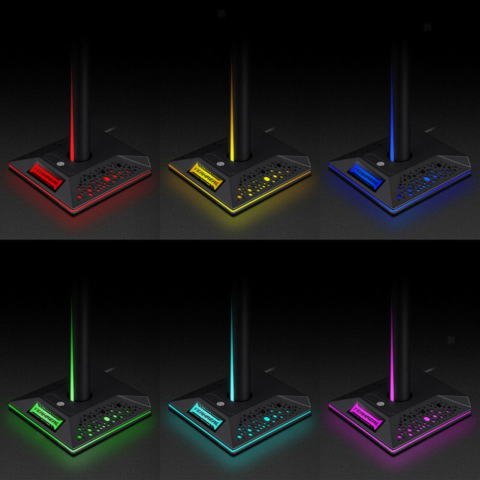 Universal RGB Earphone Headphone Dual Headset Stand Hanger Holder Bracket