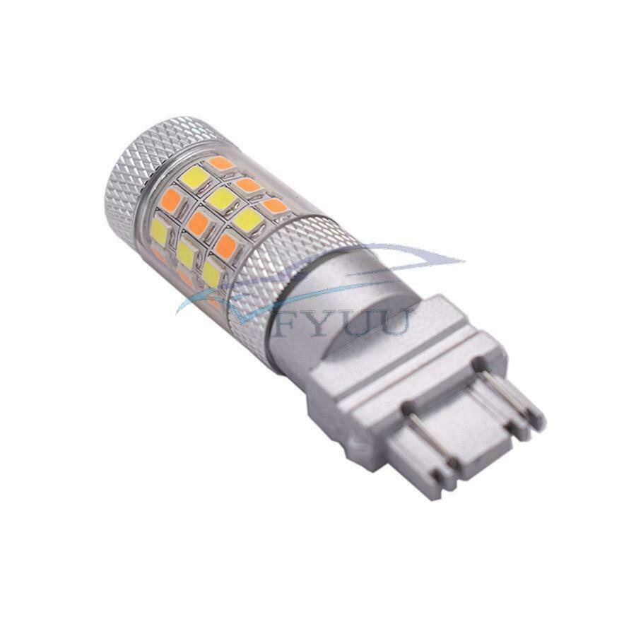 2x3157 T25 2835 SMD Turn Signal LED Light Bulb Dual Color White/Amber Switchback