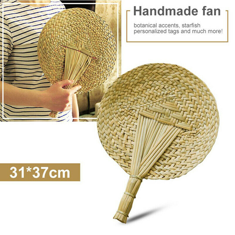 Hand-Woven Fan Cattail Leaf Braided Fan Chinese Style Handmade Straw FanJ SJ