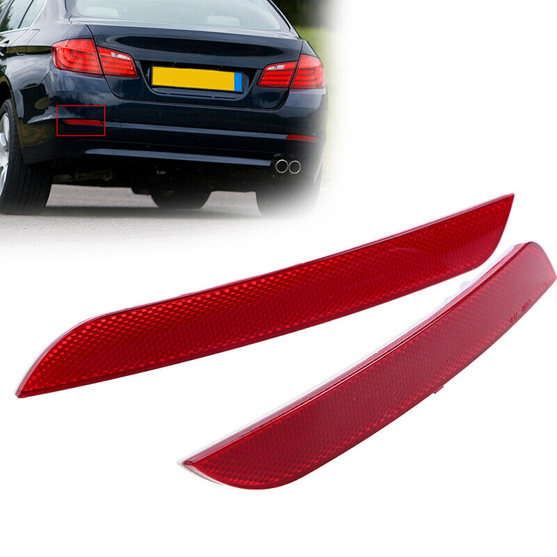 Pair Rear Bumper Reflectors Light Lamp DIY For BMW 5 Series F10 F18 2010-2013