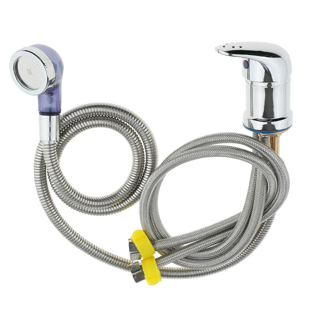 Hot Cold Faucet and Spray Hose for Beauty Salon Shampoo Bowl Parts Kit 70cm