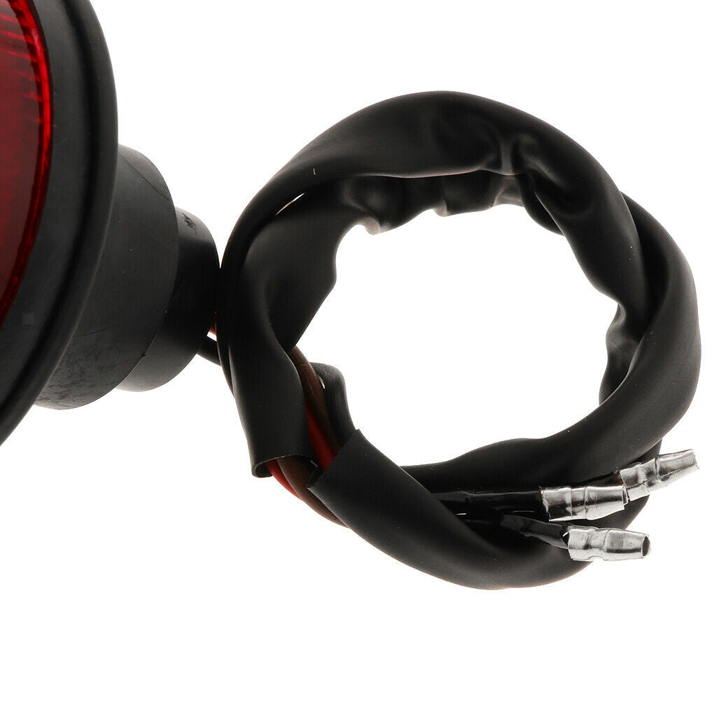 Motorcycle Rear Light Twin Round With Stop Tail - Universal