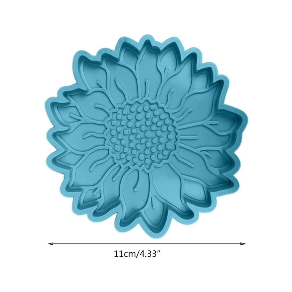 DIY Sun Flower Coaster Mould Silicone Mold Cup Pad Making Casting Tool