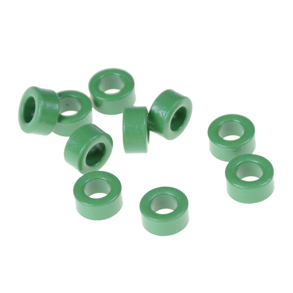 10x Inductor Coils Green Toroid Ferrite Cores Anti-interference 10mm*6mm*5mmBDAU