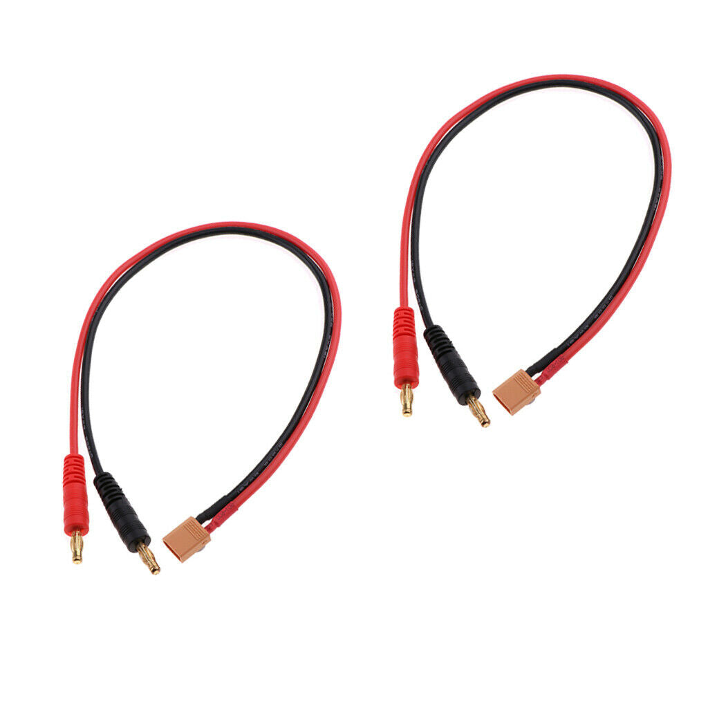 2 Pieces XT30 Up to 4.0 Mm Banana Plugs, 16 AWG Cable, Connection for RC Lipo