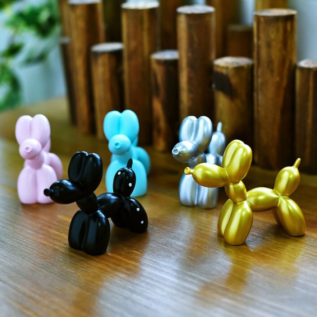 3pcs Balloon Dog Home Decor Ornament Collectibles Delicate 7.5x3.5x9cm