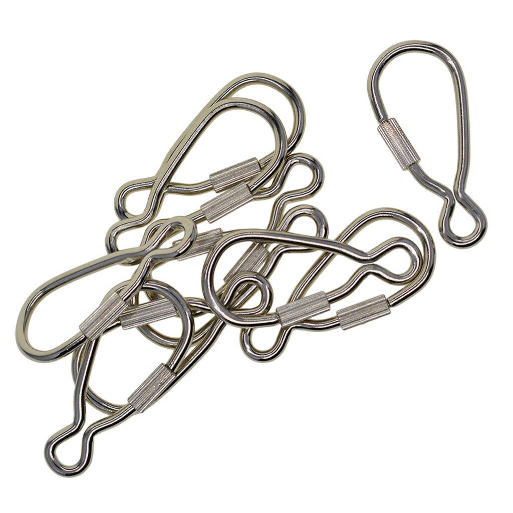 Prettyia 10Pcs Heavy Duty Steel Screw Lock Carabiner Hook Snap Clip