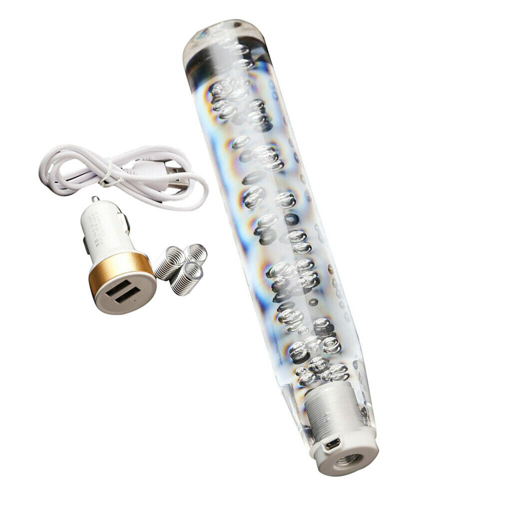 Universal LED Crystal Bubble Car Gear Stick Shift Lever Shifter Knob 25cm
