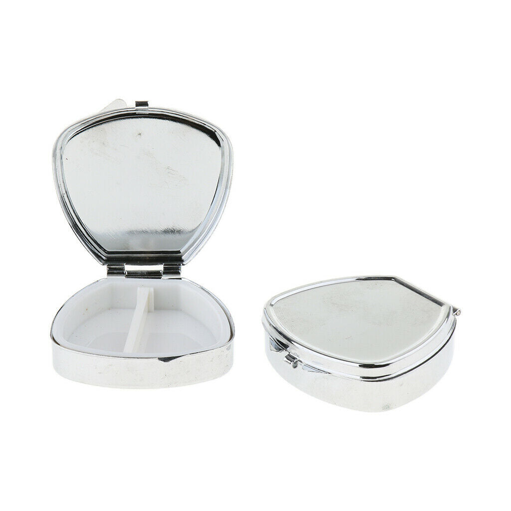 2 PCS Mini Travel Metal Pill Box Medicine Organizer Container Storage Box 03