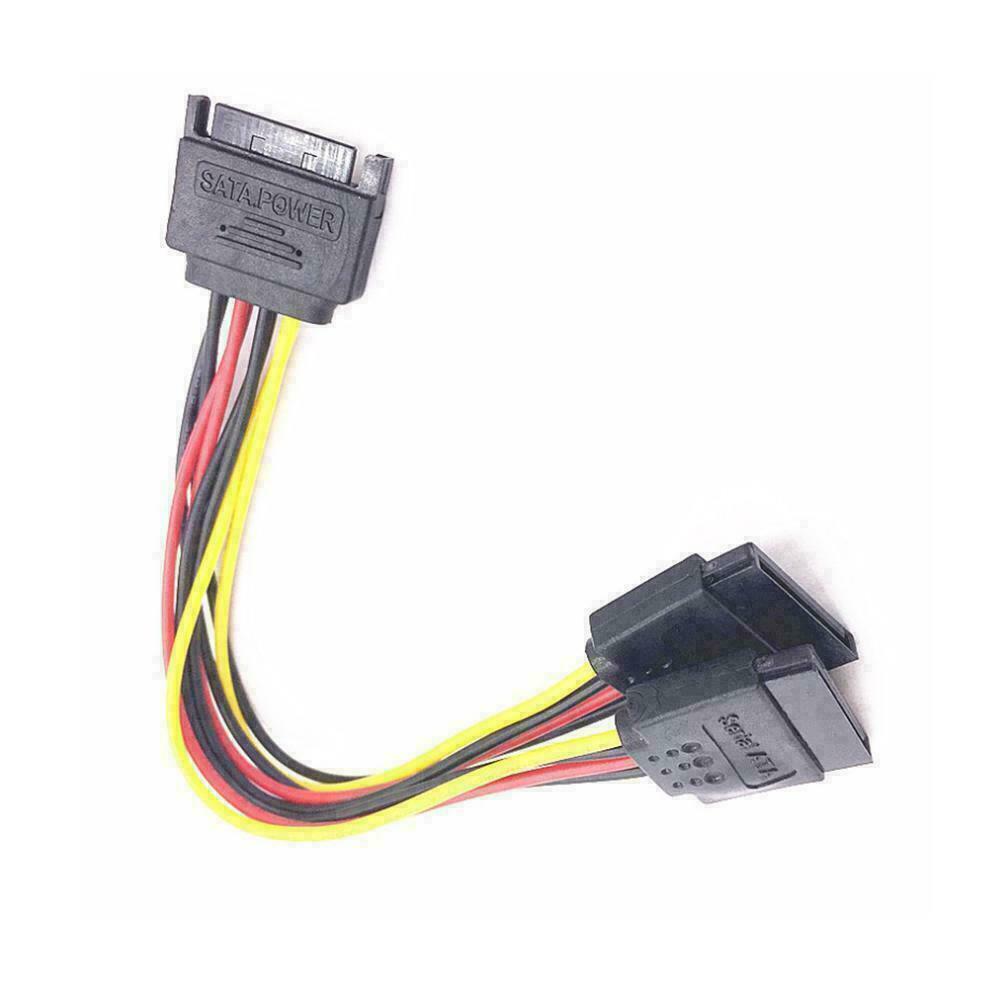SATA Power 15-pin Y-Splitter Cables Adapter Male to Female For HDD Drive hot