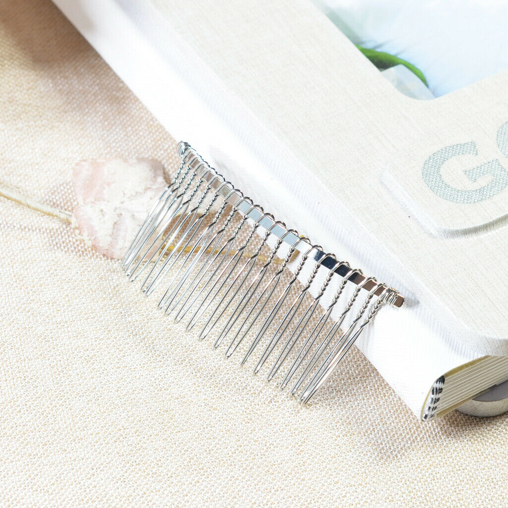 10x Metal Blank Hair Combs Hair Clips Pins for Bridal Veil DIY Hair Jewelry