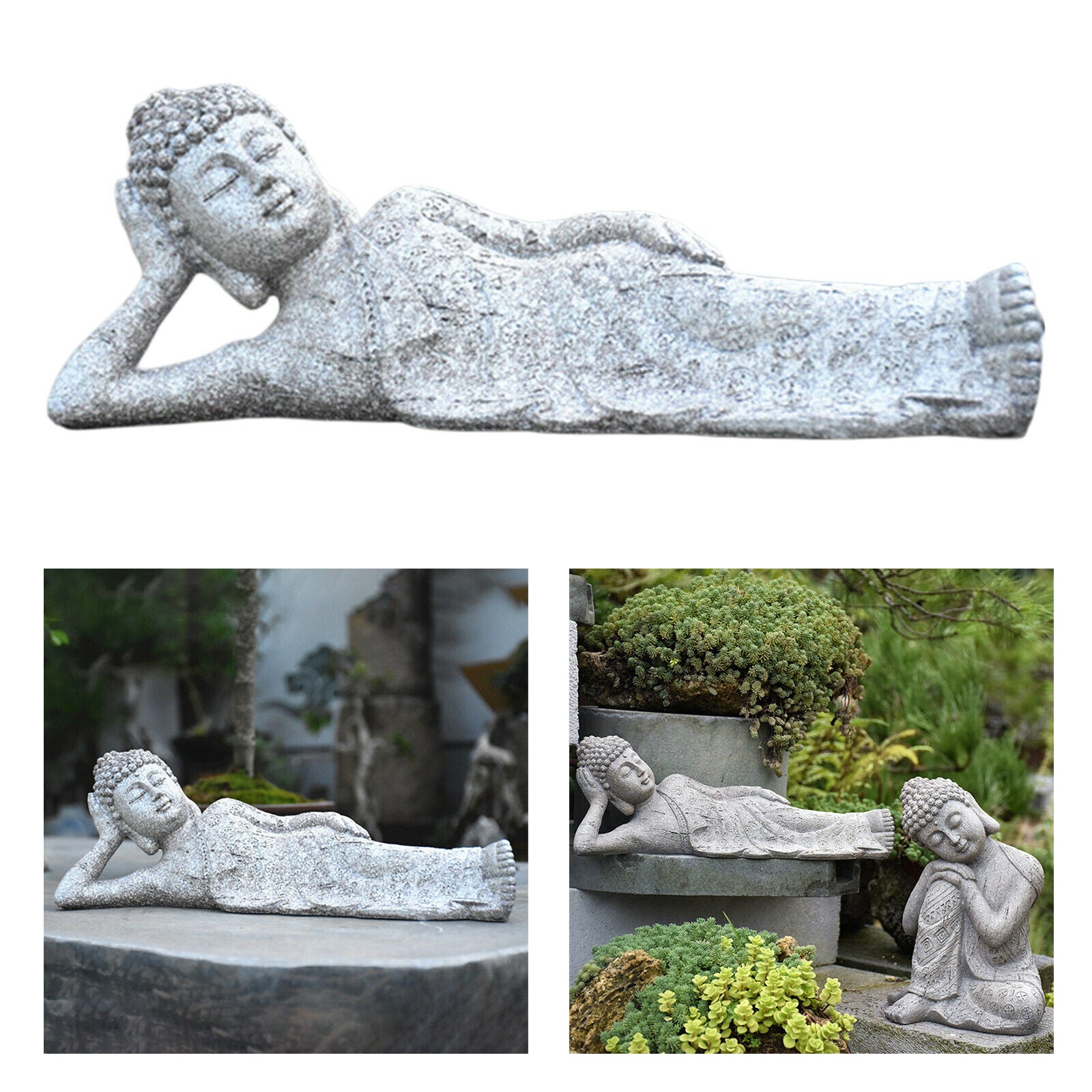 Buddha Statue Asian Style Sculpture for Home Patio Yard Art Decoration