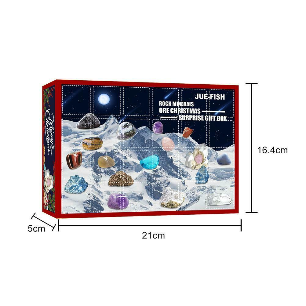 24 Days Countdown Calendar Christmas Ore Toys Mineral Gift Box Toys for Kids