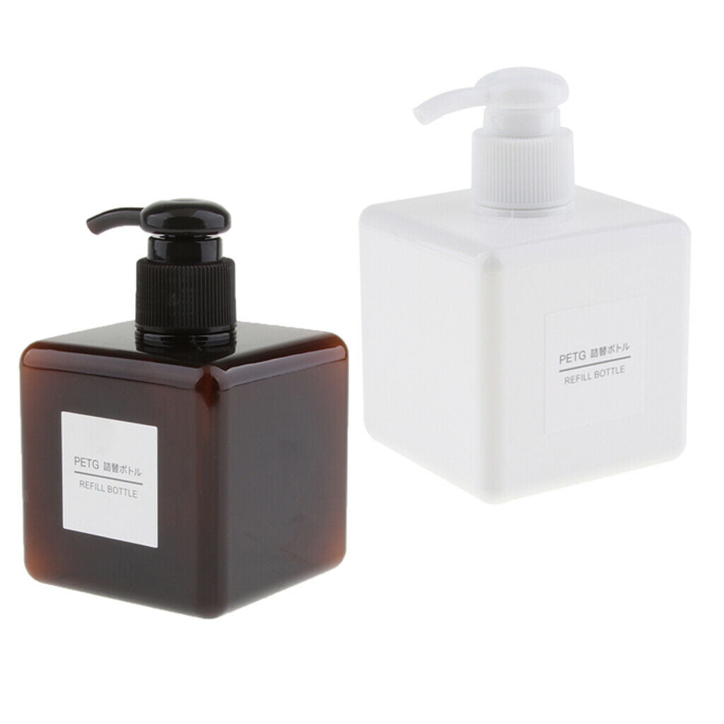 2pcs 250ml Foaming Soap Dispenser Cosmetic Containers Bottles Brown/White