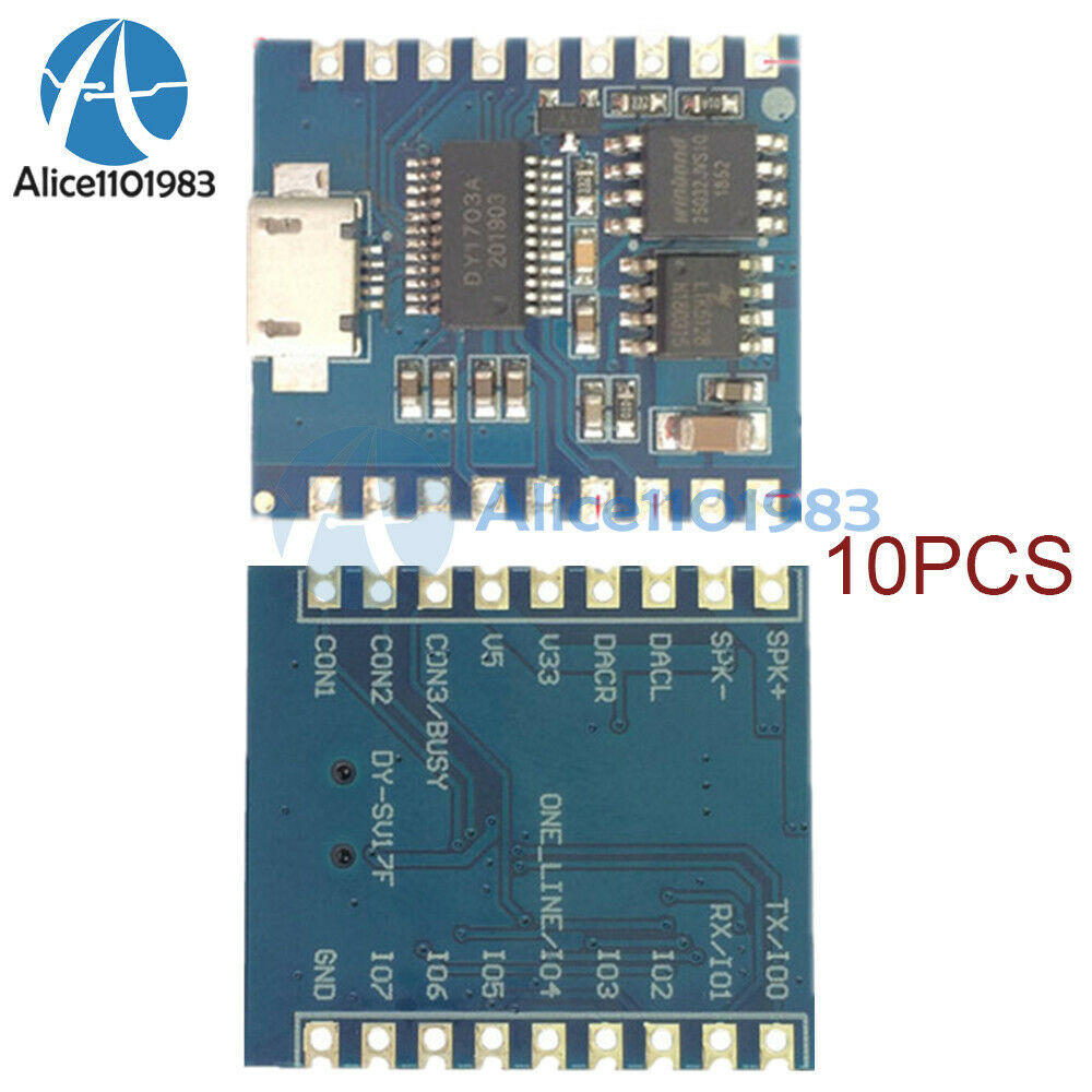 10PCS Mini MP3 Player Voice Module USB Download Flash Audio Module IO Trigger 5W