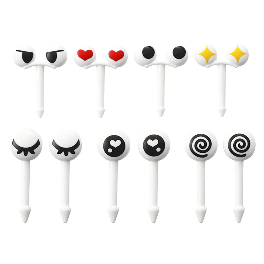 10Pcs/set Mini Kids Cute eyes Food Fruit Picks Forks Lunch Box Accessory Decor