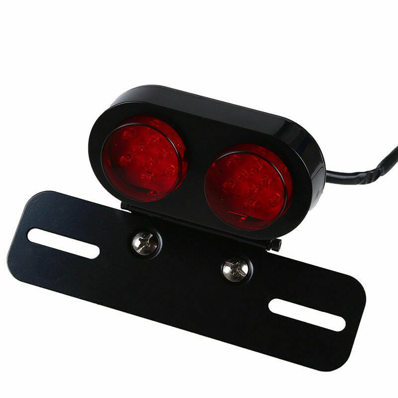 LED License Plate Holder Bracket Brake Tail Dual Light Fit For Pit Bike ATV Red