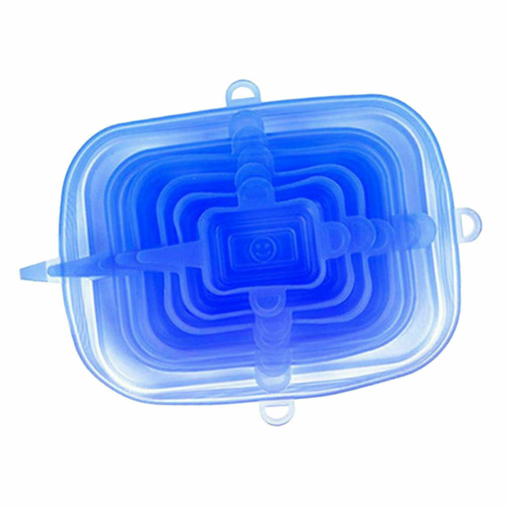 2set Silicone Stretch Lids Bowl Wrap Lids Silicon Gel w/ for Bowls Cups