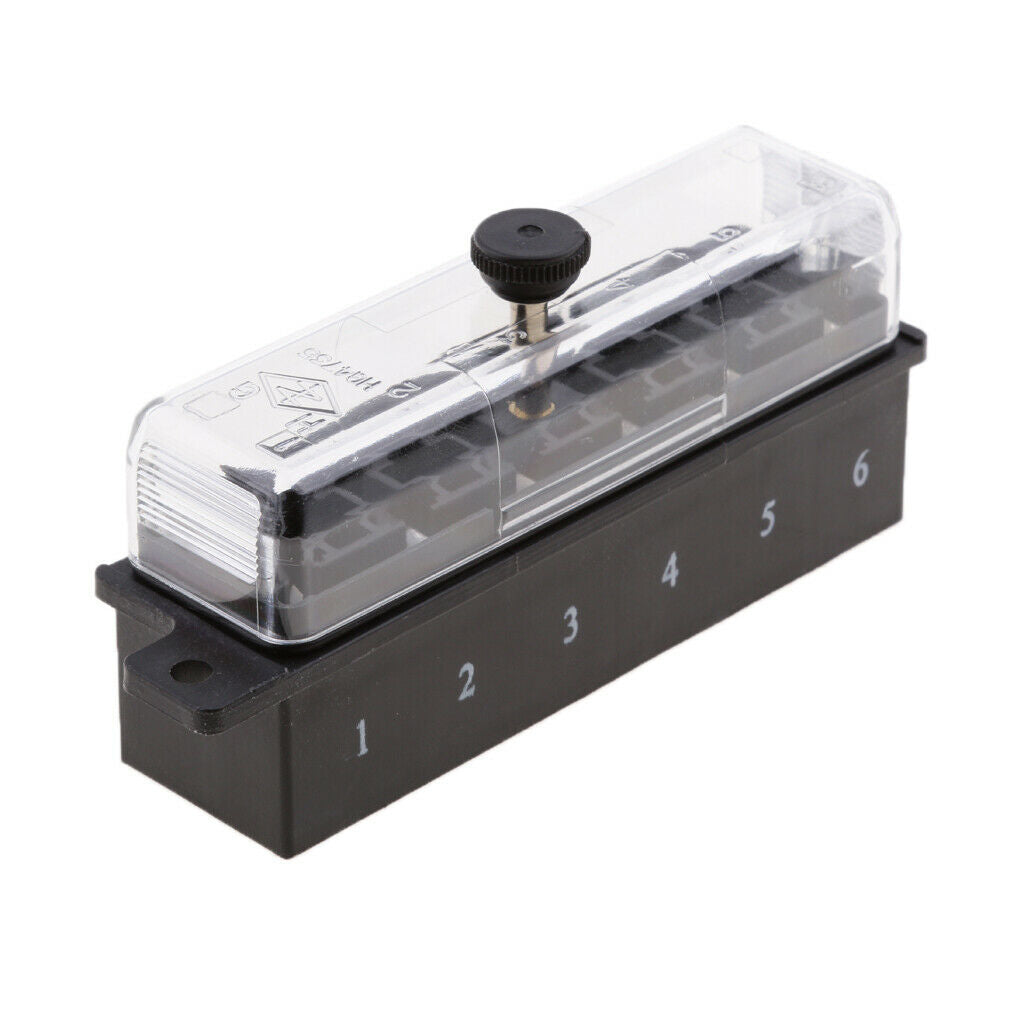 6 Way Blade Fuse Box Holder for Middle Size Fuses Car Boat Marine Trailers