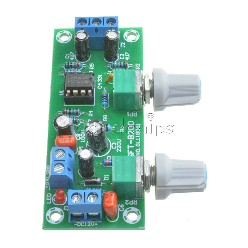 DC 12V-24V Low-pass Filter NE5532 Subwoofer Process Pre-Amplifier Preamp Board