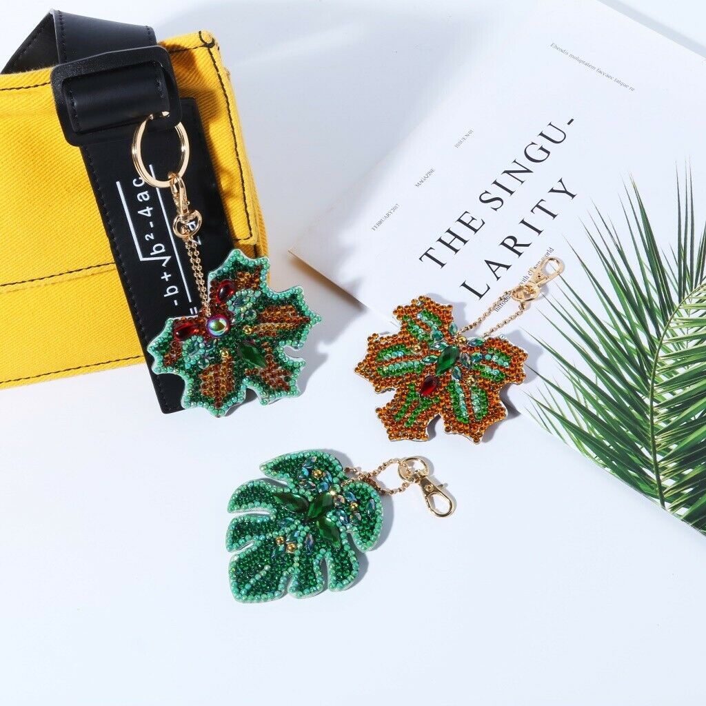 Full Drill Special Shaped Diamond Painting Key Ring Keychain Pendant Decors