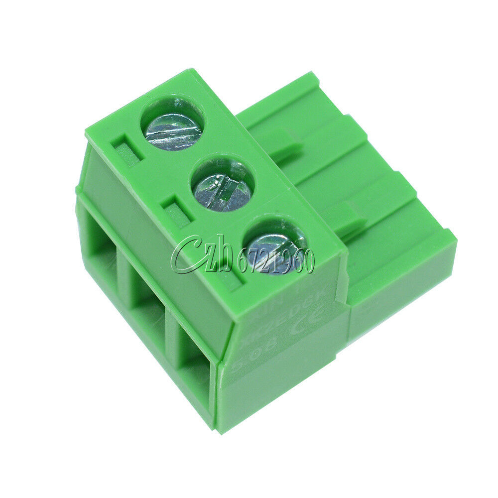 10Pcs KF2EDGK KF-3P Right Angle Plug-in Terminal Connector 5.08mm Pitch