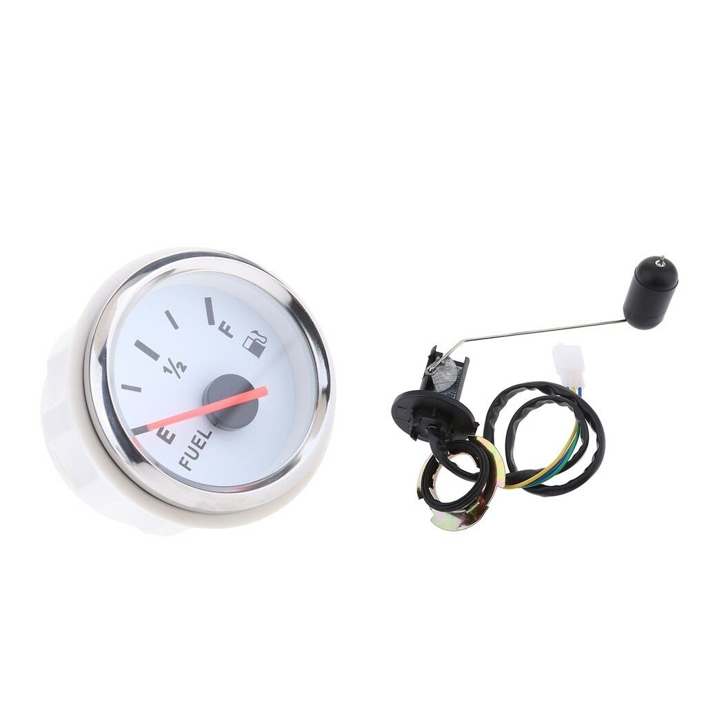 Universal 2" 12V Car Fuel Level Gauge Meter E-1/2-F Pointer + Fuel Sensor