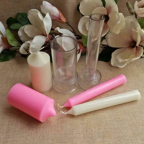2Pcs Plastic Pillar Candle Making Mold Soap Mould Tools for DIY Wedding Party
