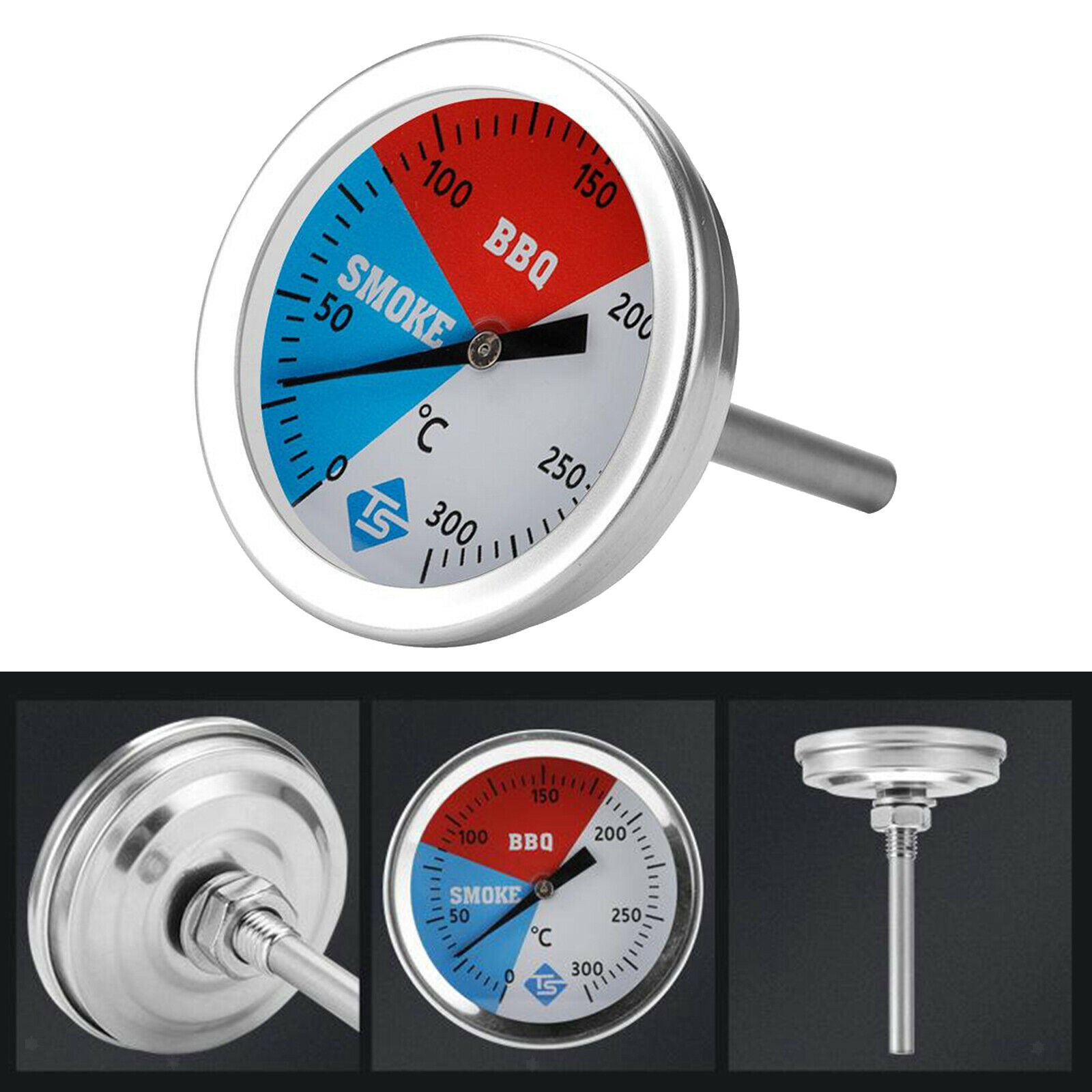 Temperature thermometer measuring device grill barbecue grill smoking pit