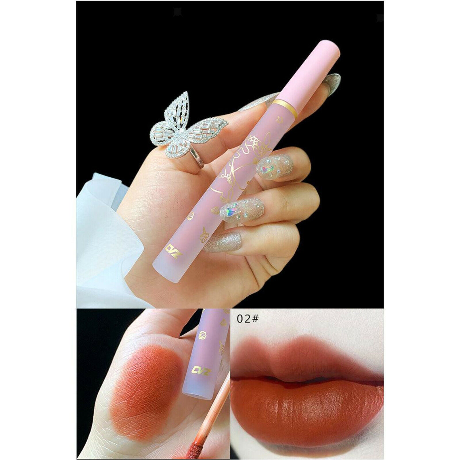 Velvet Matte Lip Glaze Set 4 Colors Lip Gloss for Women and Girl Students