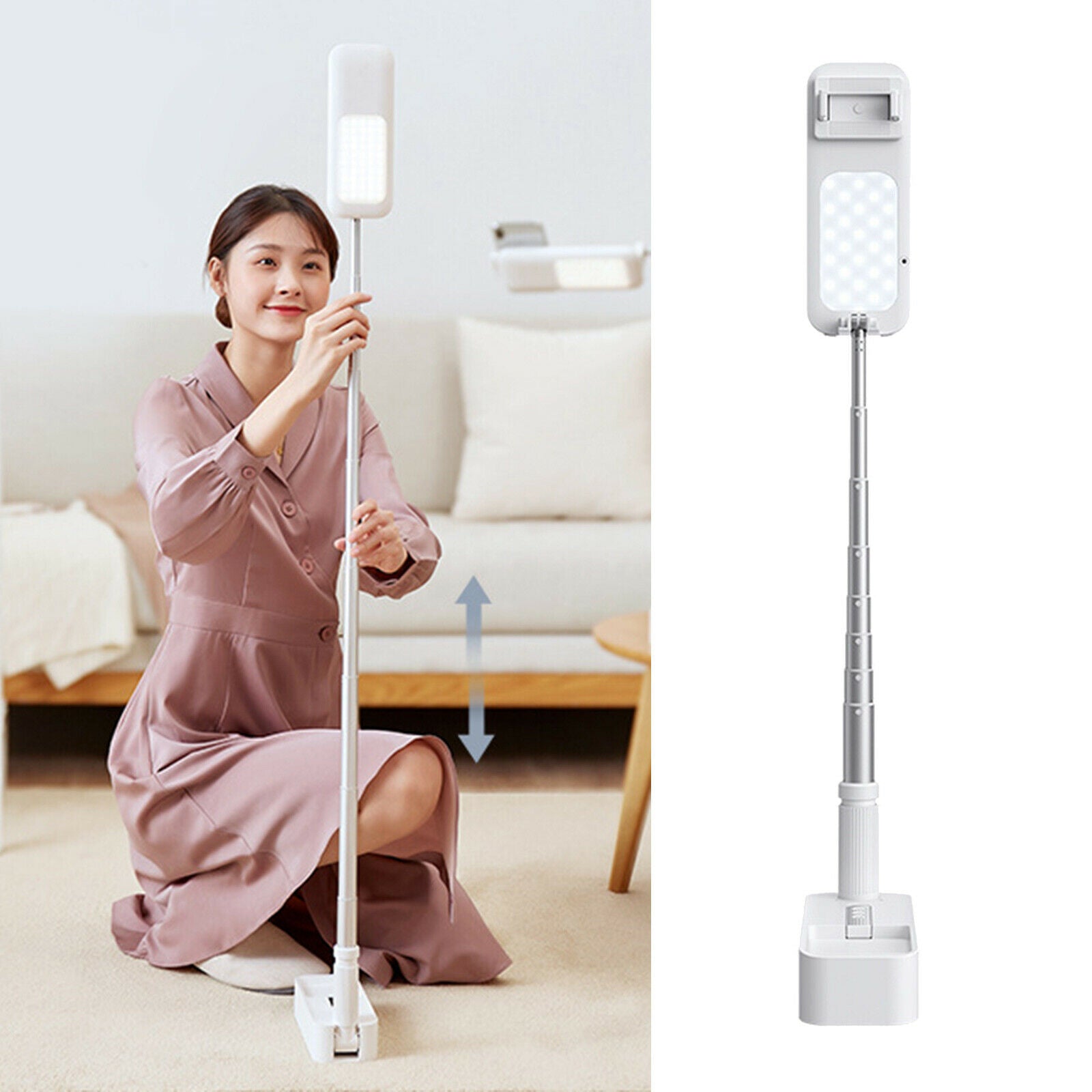 Extendable Wireless Light Phone Holder Stand Recording Video Vlog Lamp
