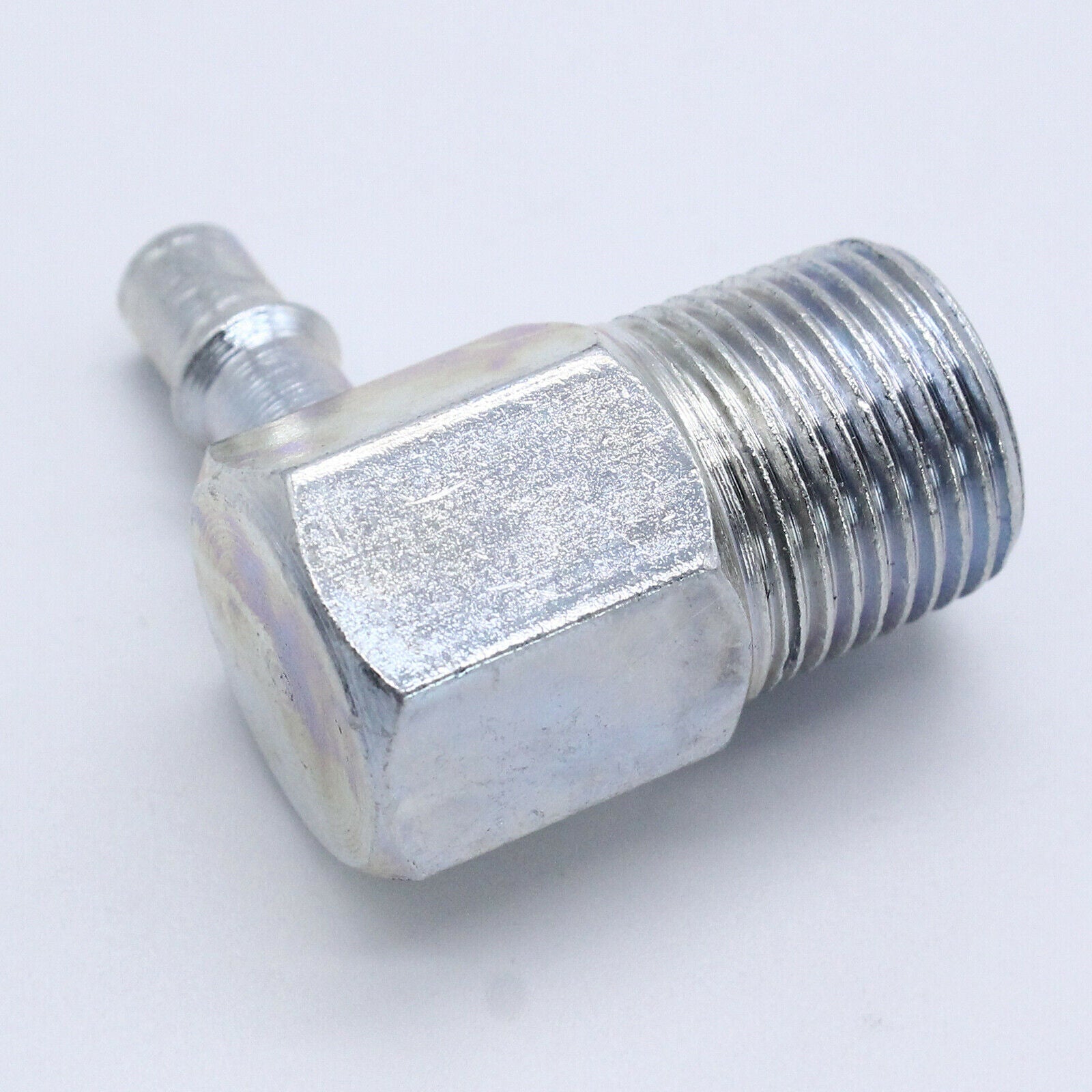 Zinc Steel Intake Manifold Vacuum Fitting 3/8" NPT to 1/4" Barb 4535Z 1pc