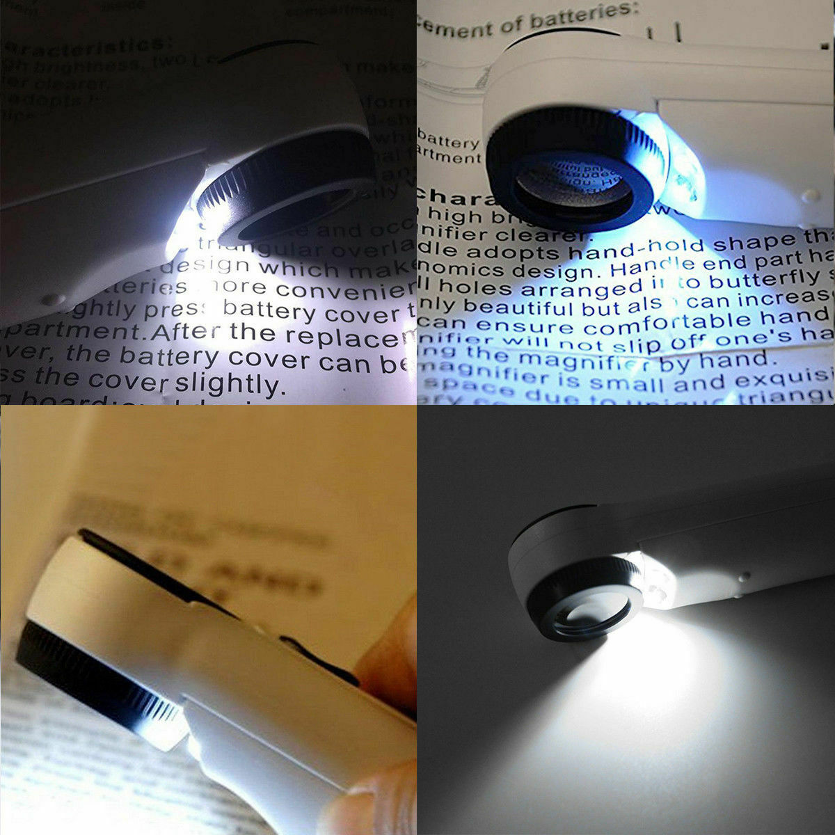 New 40X Magnifying Magnifier Glass Jeweler Eye Jewelry Loupe Loop +2LED Lights