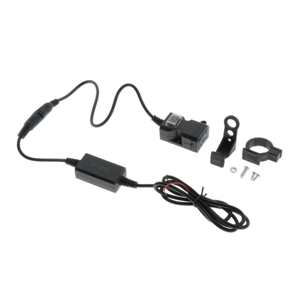 Waterproof Dual USB E-bike Handlebar Charger Socket  Switch