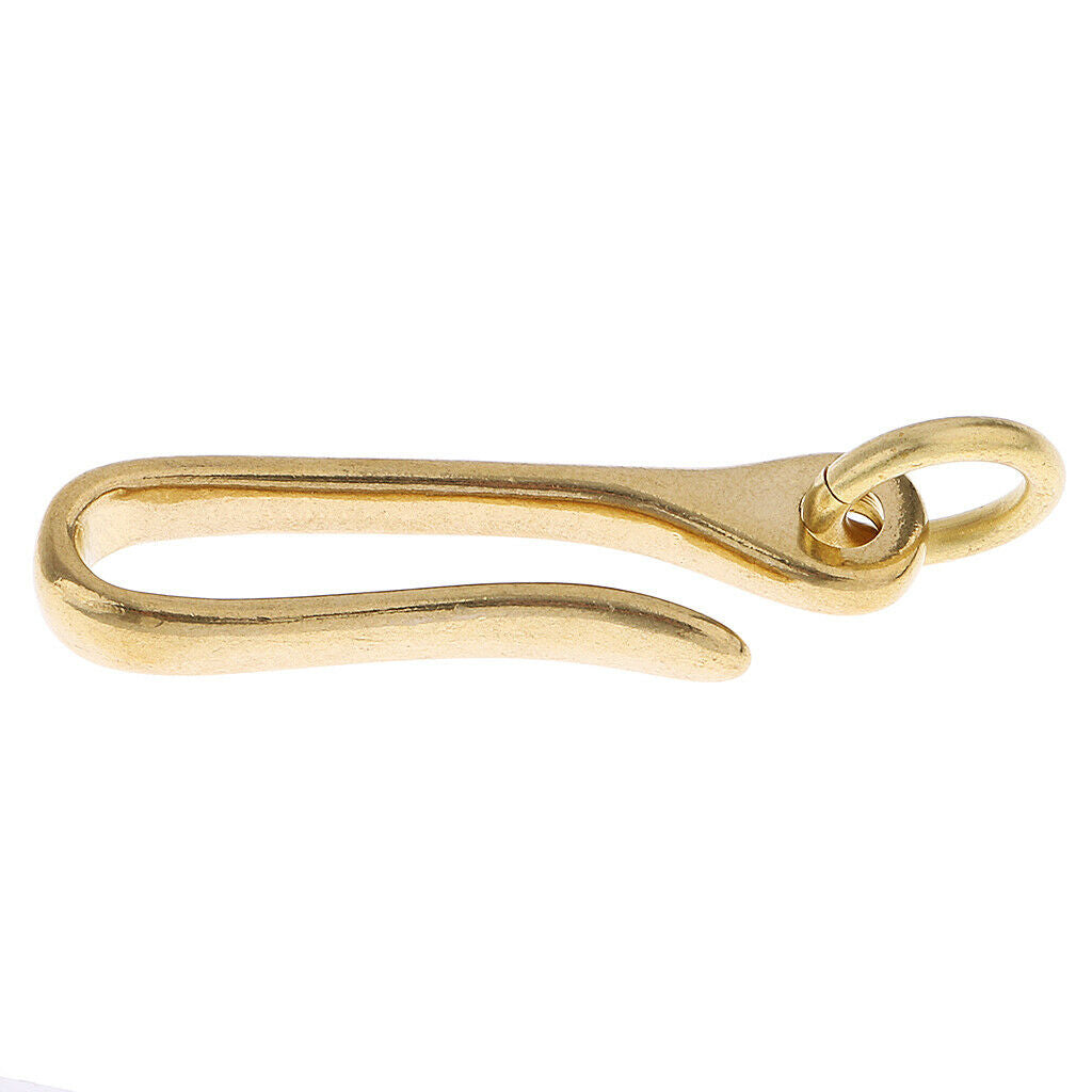 2 Pieces Solid Brass U Hook Loop Keychain Ring Belt Wallet Clip Holder