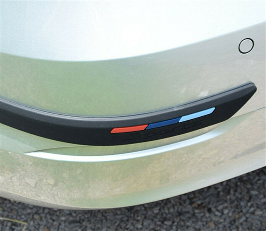 Pair Black Car Bumper Protector Corner  Anti-rub Scratch Guard Strip Rubber