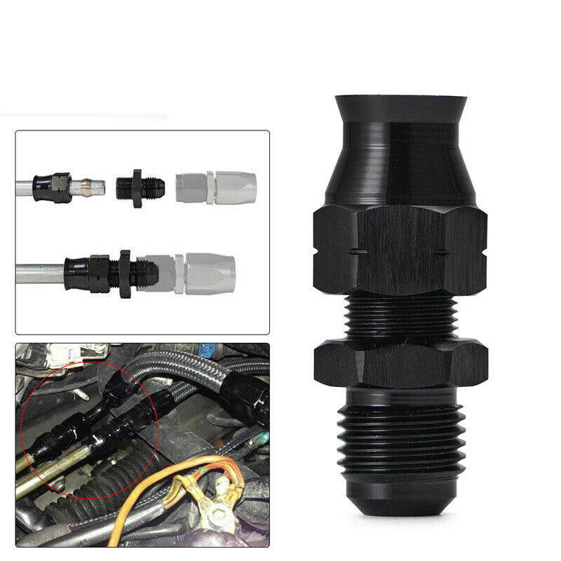 6AN to 5/16" Fuel Adapter Fitting GM Quick Connector with Thread Female Black