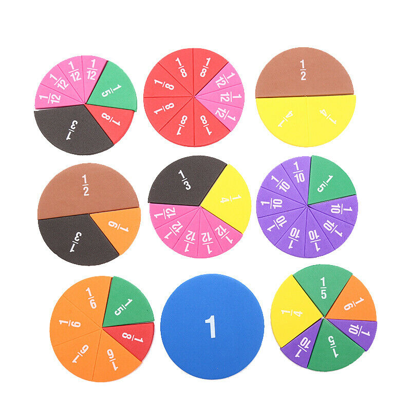 Circular Numbered Fractions Mathematics Teaching Tool EVA Round Shape Math Toys